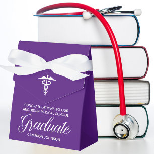 Custom Purple Medical School Graduation Party Favour Box