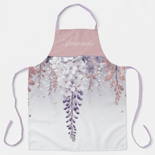 Custom Purple Mystical Wisteria Drift Apron (Front)