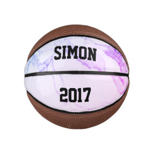 Custom Purple Ombre Marble Mini Basketball