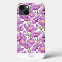 Custom Purple Paper Daisies Floral Blooms 