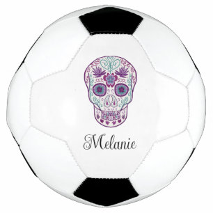 Custom Purple pastel goth Sugar Skull Football