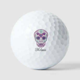 Custom Purple pastel goth Sugar Skull Golf Balls
