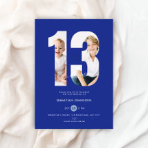 Custom Purple Photo Boys Number 13th Birthday