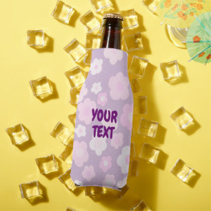 CUSTOM Purple Pink Daisies Cute Colourful Floral Bottle Cooler