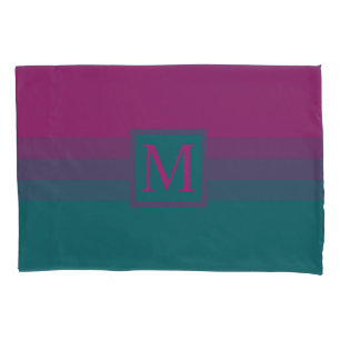 Custom Purple Pink Teal Green Color Block Pillowcase