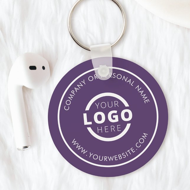 Custom Purple Promotional Business Logo Branded Key Ring (Creator Uploaded)