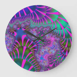 Custom Purple Rainbow Melt Large Round Wall Clock
