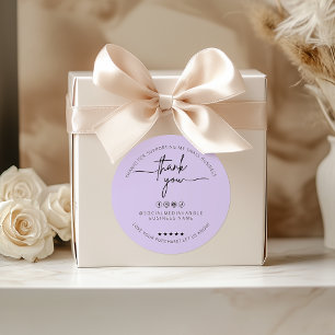 Custom Purple Sticker Thank You Label Packaging