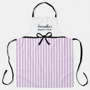 Custom Purple Stripes Bakery Kitchen Salon Apron
