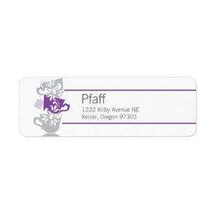 Custom Purple Tea Return Address Label