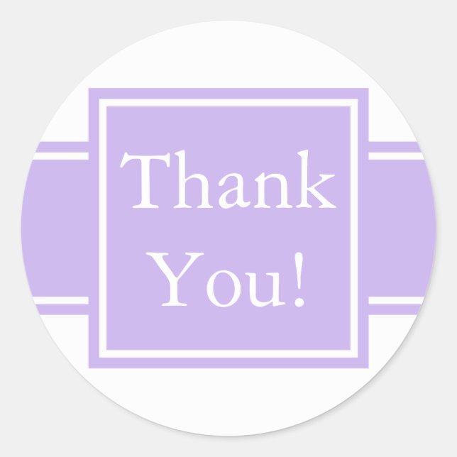Custom Purple Thank You Sticker and Favour Label (Front)