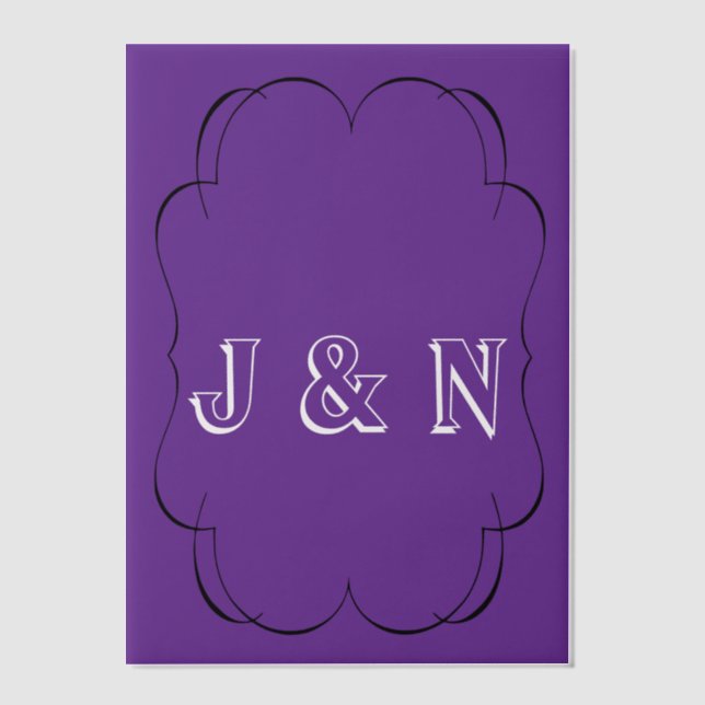 Custom Purple Translucent Vellum Paper  Invitations (Front)