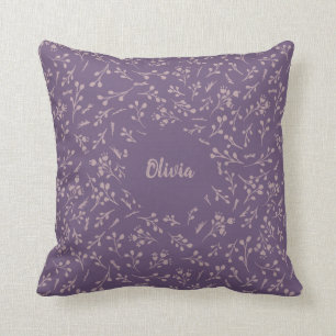 Custom Purple Tulip Leaf Feather Two Colour Patter Cushion