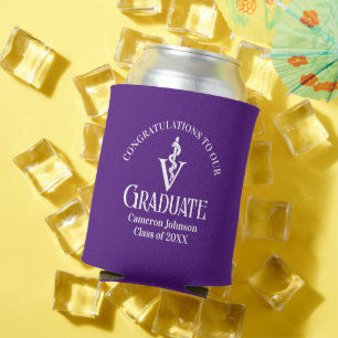 Custom Purple Veterinary School Graduation Party Can Cooler