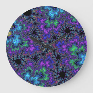 Custom Purple Watercolor Speckle Large Wall Clock