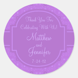 Custom Purple Wedding Favour Labels or Gift Tags