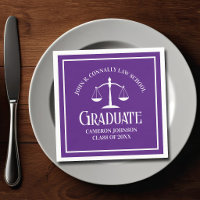 Custom Purple White Law School Graduation Party