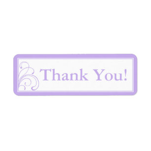 Custom Purple & White Thank You Stickers or Labels