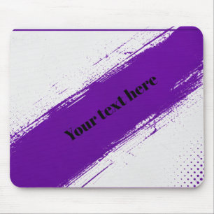 Custom Purple White Typography Design Mouse Mat