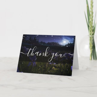 Custom Purple Wildflowers Field Thank You Card