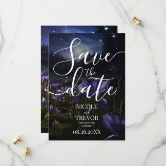 Custom Purple Wildflowers Field Wedding Save The Date
