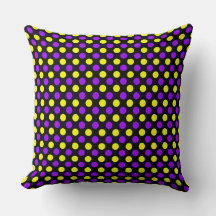 Custom Purple Yellow Polka Dot - Small Dot Pillow