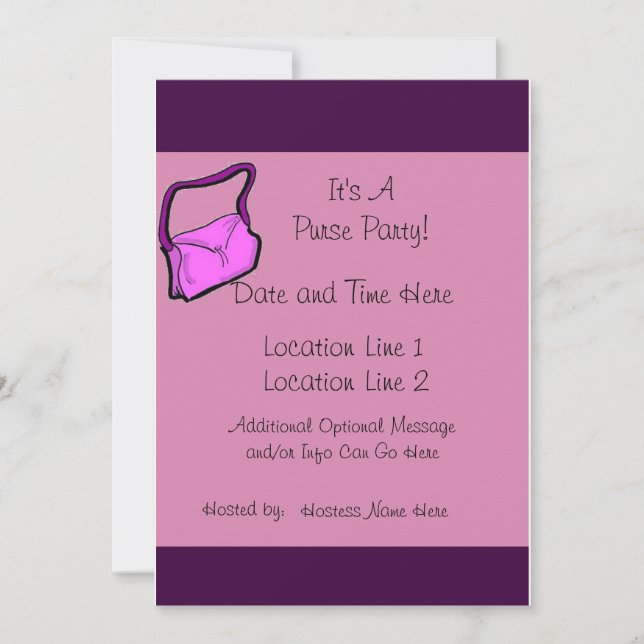 Custom Purse Party Invites (Front)