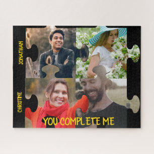 Custom puzzle piece photo You complete me couple