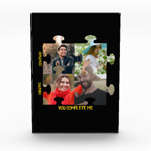 Custom puzzle piece photo You complete me couple