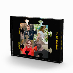 Custom puzzle piece photo You complete me couple