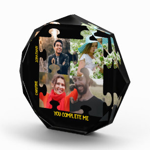Custom puzzle piece photo You complete me couple Block