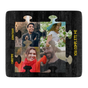 Custom puzzle piece photo You complete me couple Cutting Board