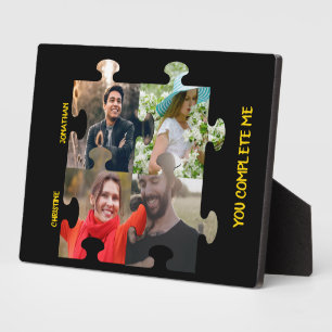 Custom puzzle piece photo You complete me couple Plaque