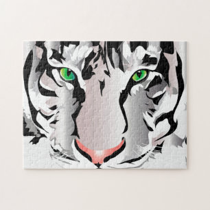 CUSTOM PUZZLE- TIGER-WHITE/GREY JIGSAW PUZZLE