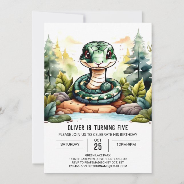 Custom Python Children Birthday Invitation (Front)