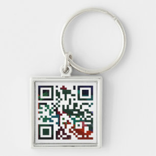 Custom Q R Code Key Ring