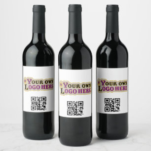 Custom  Qr and logo Wine Label
