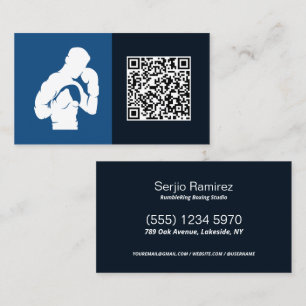 Custom QR Boxing Gym Business Card