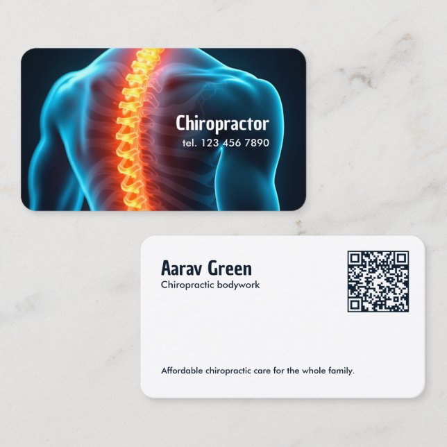 Custom QR Chiropractor Business Card (Front/Back)