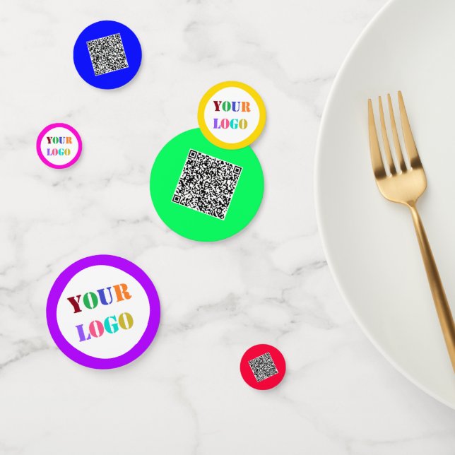 Custom QR Code and Business Logo Company Confetti (Group)