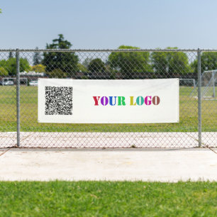 Custom QR Code and Logo Business Banner Template
