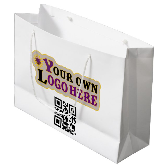 Custom QR code and logo Large Gift Bag (Front Angled)