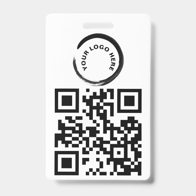 Custom QR code and / or Logo Badge ID Badge (Front)