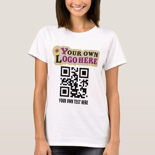Custom QR code and or your business logo T-Shirt (Front)