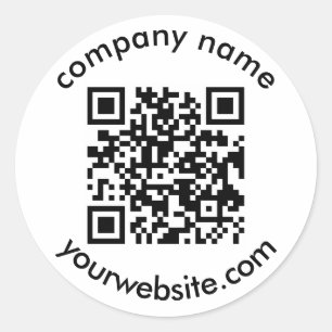custom QR code and text add your elegant modern Classic Round Sticker