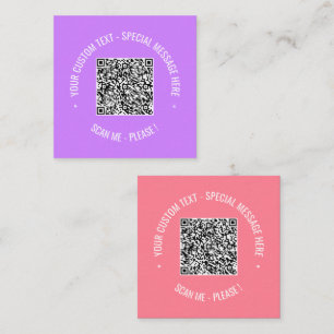 Custom QR Code and Text Business Card Choose Colou