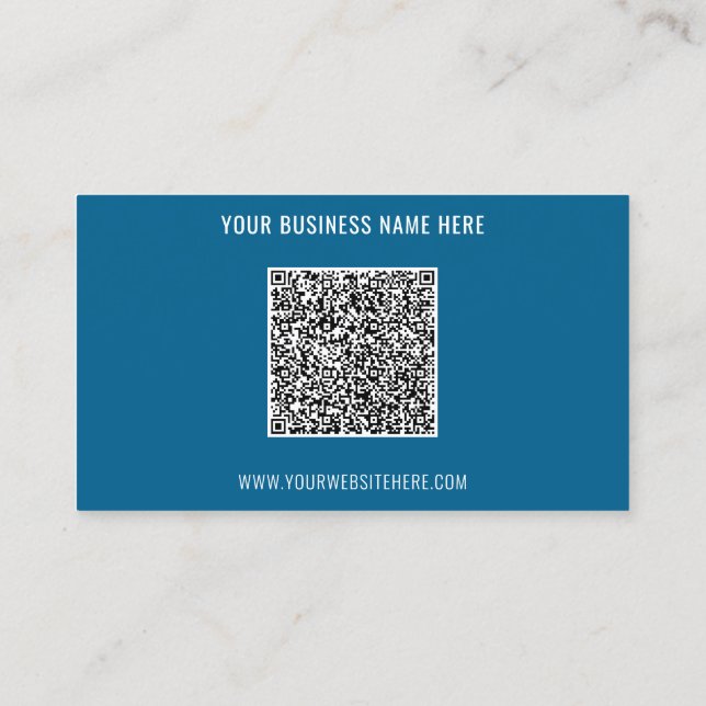 Custom QR Code and Text Business Card Your Colours (Back)
