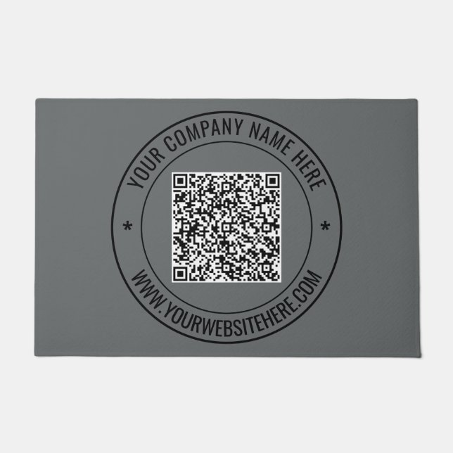 Custom QR Code and Text Doormat Choose Colours (Front)