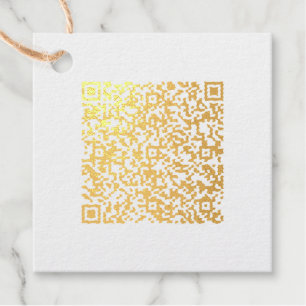 Custom QR Code and Text Foil Favor Tags Template