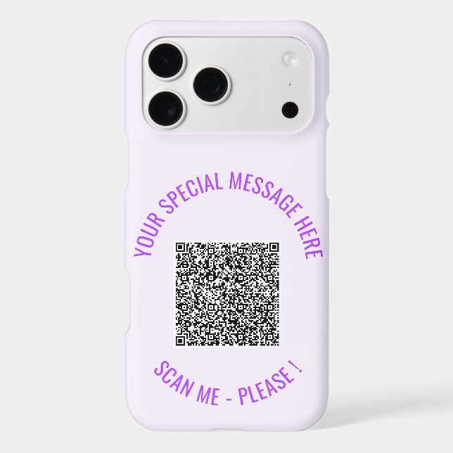 Custom QR Code and Text iPhone Case Example (Back)